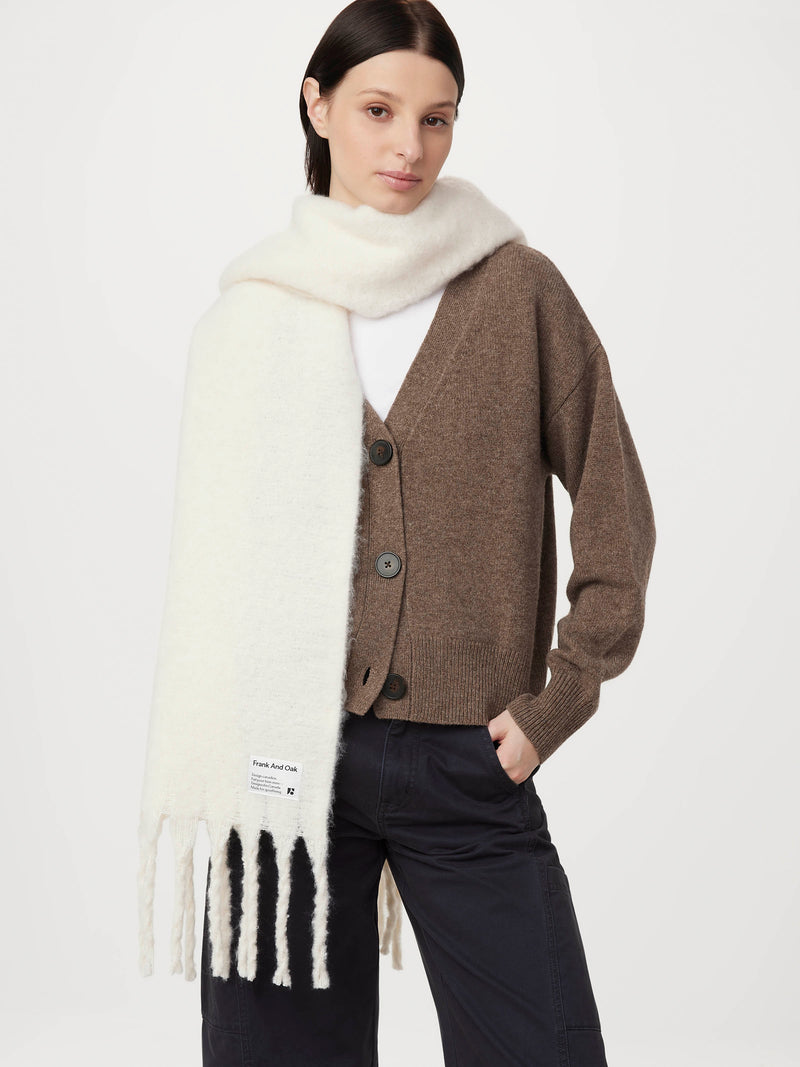 The Fuzzy Scarf in White – Frank And Oak Canada