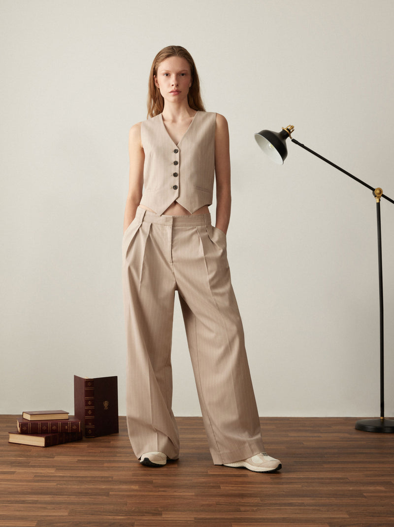 The Emma Ultra Wide Leg Pant in Oxford Tan – Frank And Oak Canada