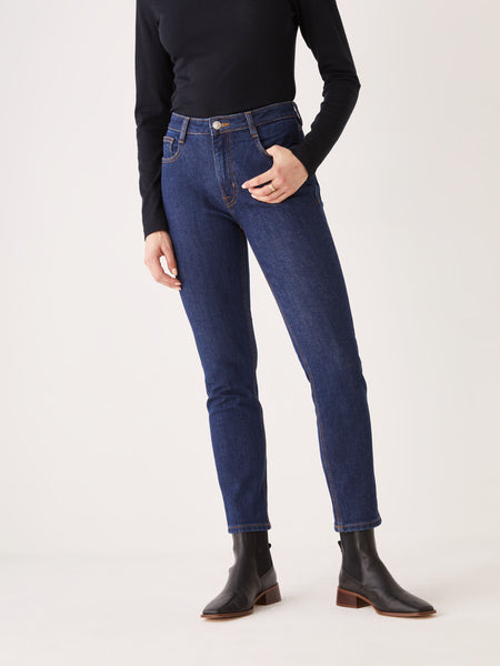 The Stevie High Rise Slim Jean in Dark Indigo – Frank And